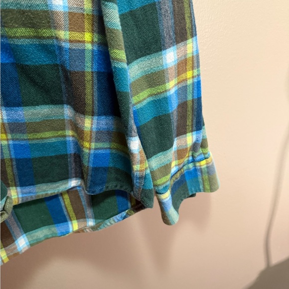 Stussy Plaid Flannel Shirt Green Blue Skatewear Long Sleeve Men’s Large - Picture 6 of 11